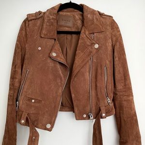 Blank NYC Suede Moto Jacket Coffee Bean